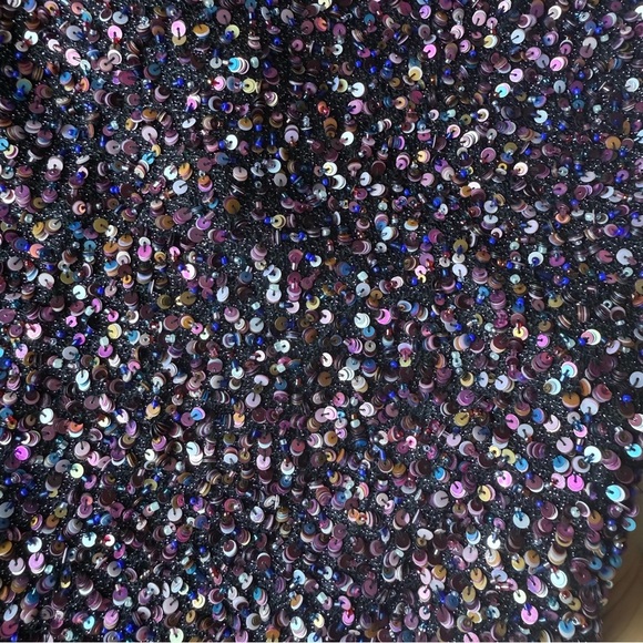 Parker Multicolor Sequin Long Sleeve Dress Open Back Detail - Picture 14 of 15